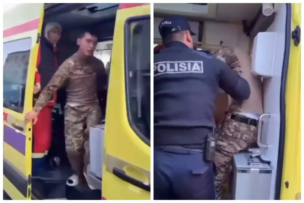 Атырауда полиция формасын киген ер адам жедел жәрдем көлігінде шу шығарды (ВИДЕО)