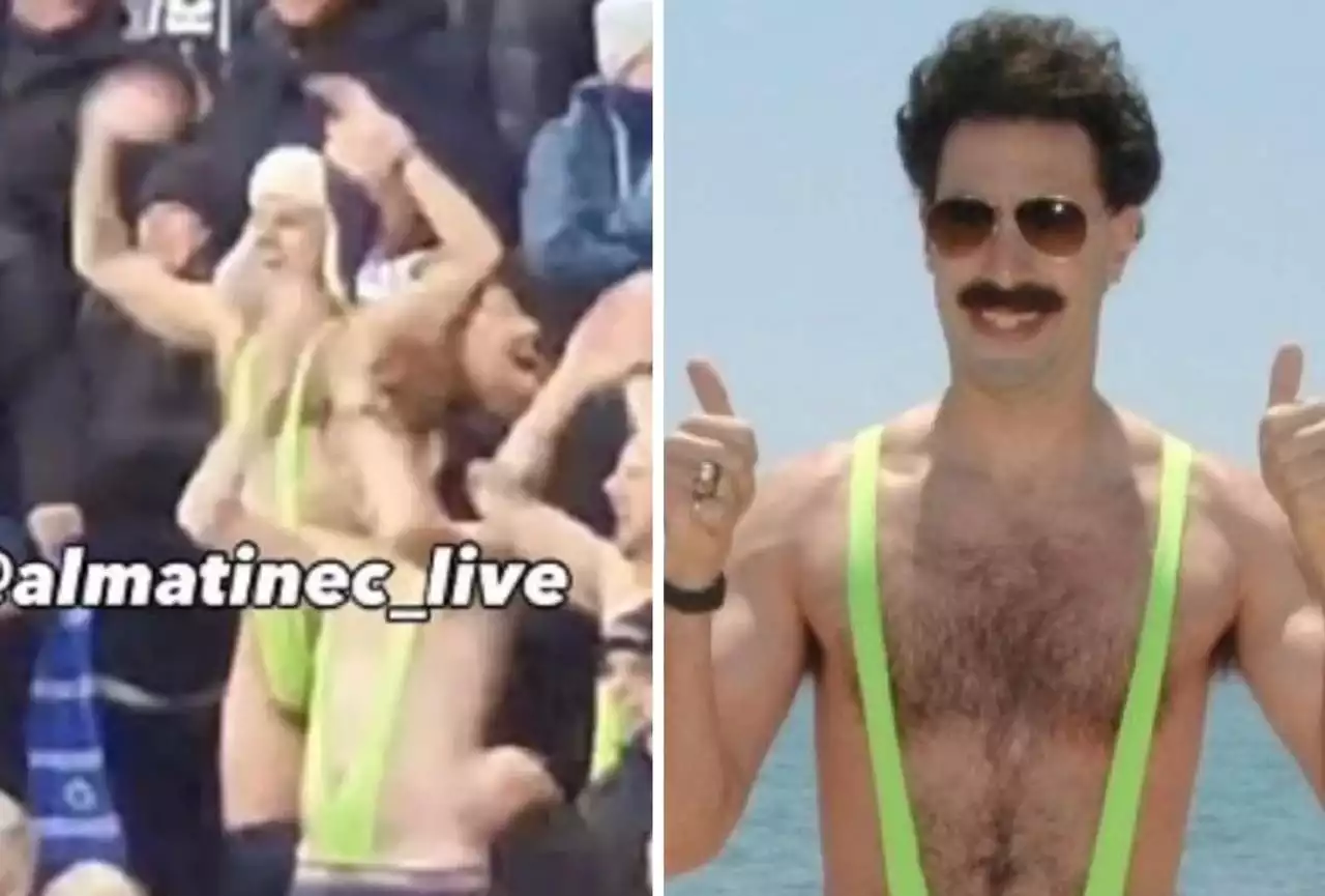 «Қайрат» командасының ойынында «Брюгге» жанкүйерлері Бораттың киімін киіп келген