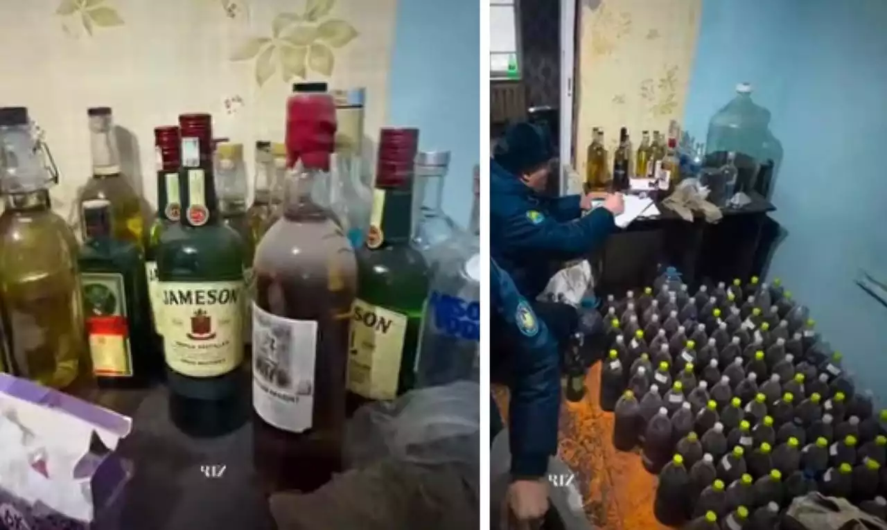 Екібастұз тұрғыны үйінде ішімдік дайындап, оны қымбат алкоголь ретінде сатқан (ВИДЕО)