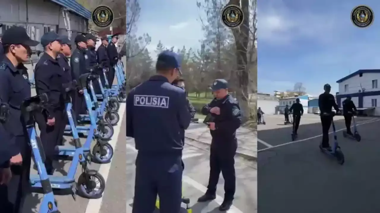 Алматыда полицейлер электросамокатпен көшеге шықты