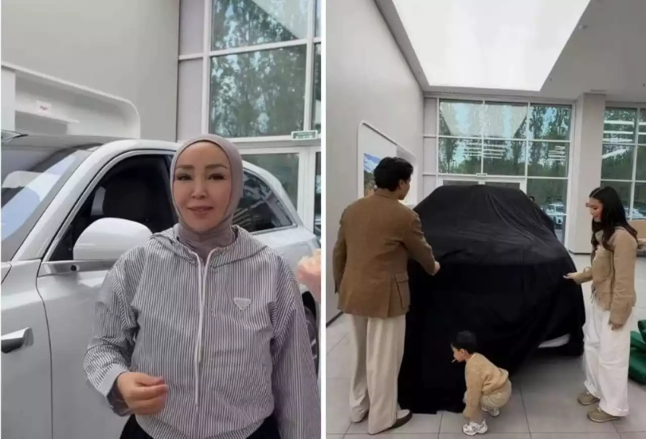 Айнұр Тұрсынбаева келініне көлік мінгізді