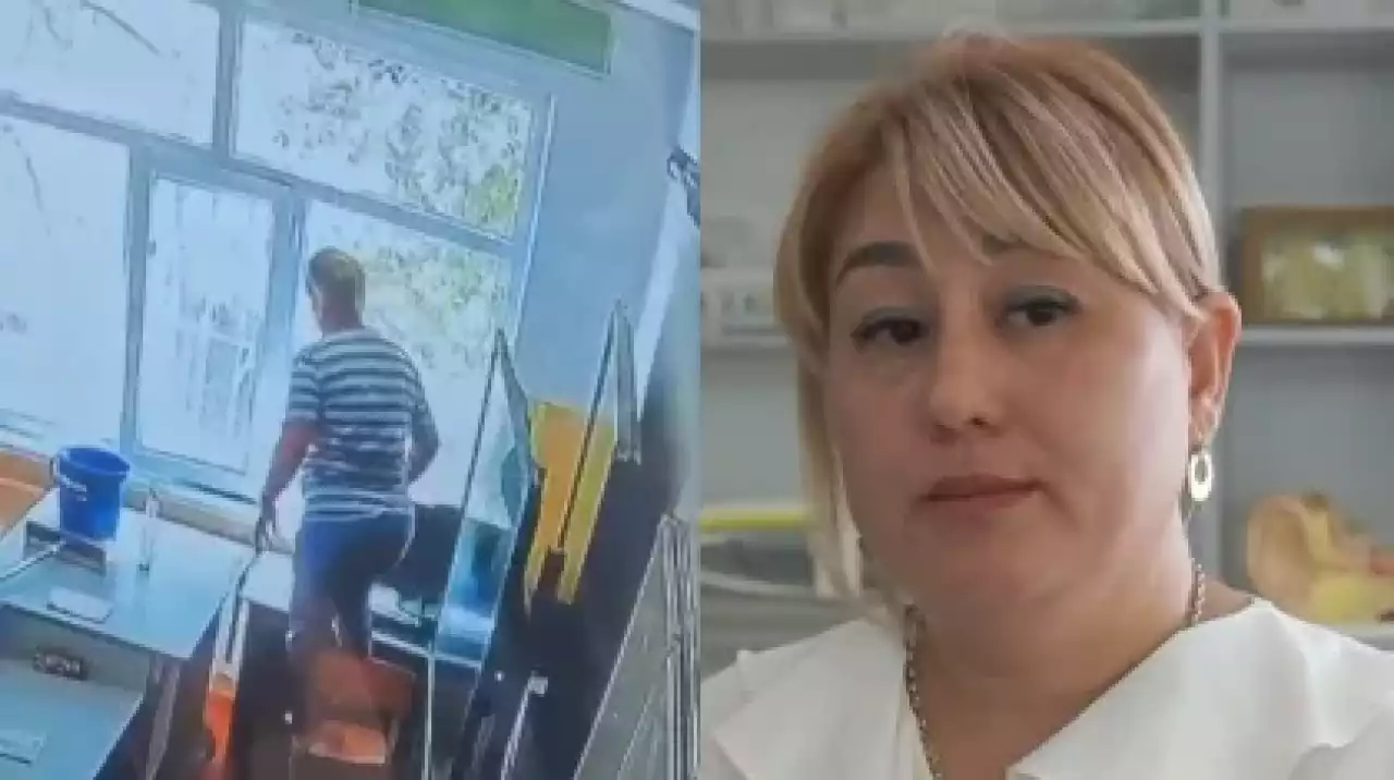 "Тілін қатты тістеп алған": Шымкентте мұғалім терезе жуып жатып орындықтап құлап кеткен