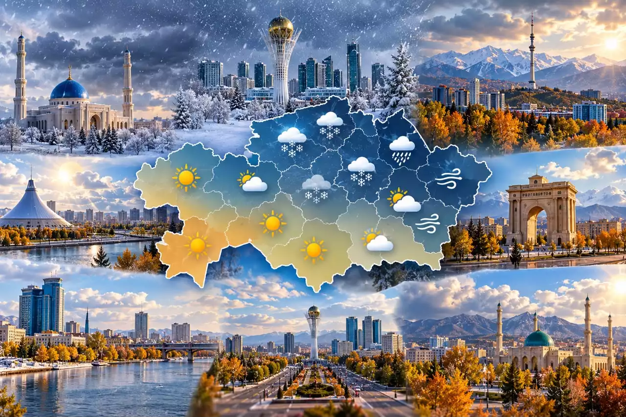 Қазақстанға суық ауа райы жақындап келеді: 21 қазанда қай өңірлерде қар жауып, қай қалаларда күн жылы болады?