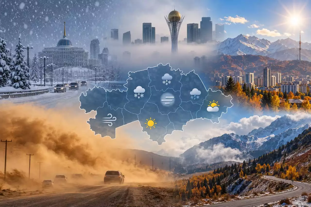 Қазақстанда күн суытады: 27 қазанда қай өңірлерде қар жауып, қай қалаларда күн жылынады?